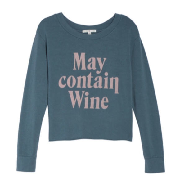 JUNK FOOD May Contain Wine Crop Sweatshirt - Picture 1 of 9